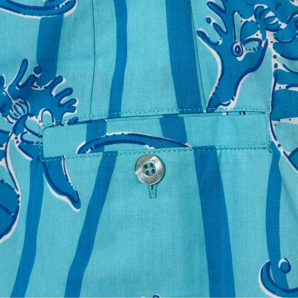 Lilly Pulitzer Skirt Vintage Seahorse White Label Promenade Aqua Blue SZ 0 - Picture 3 of 16